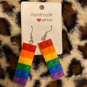 COPY - COPY - COLORFUL LEGO HANDMADE EARRINGS 💛❤️💜